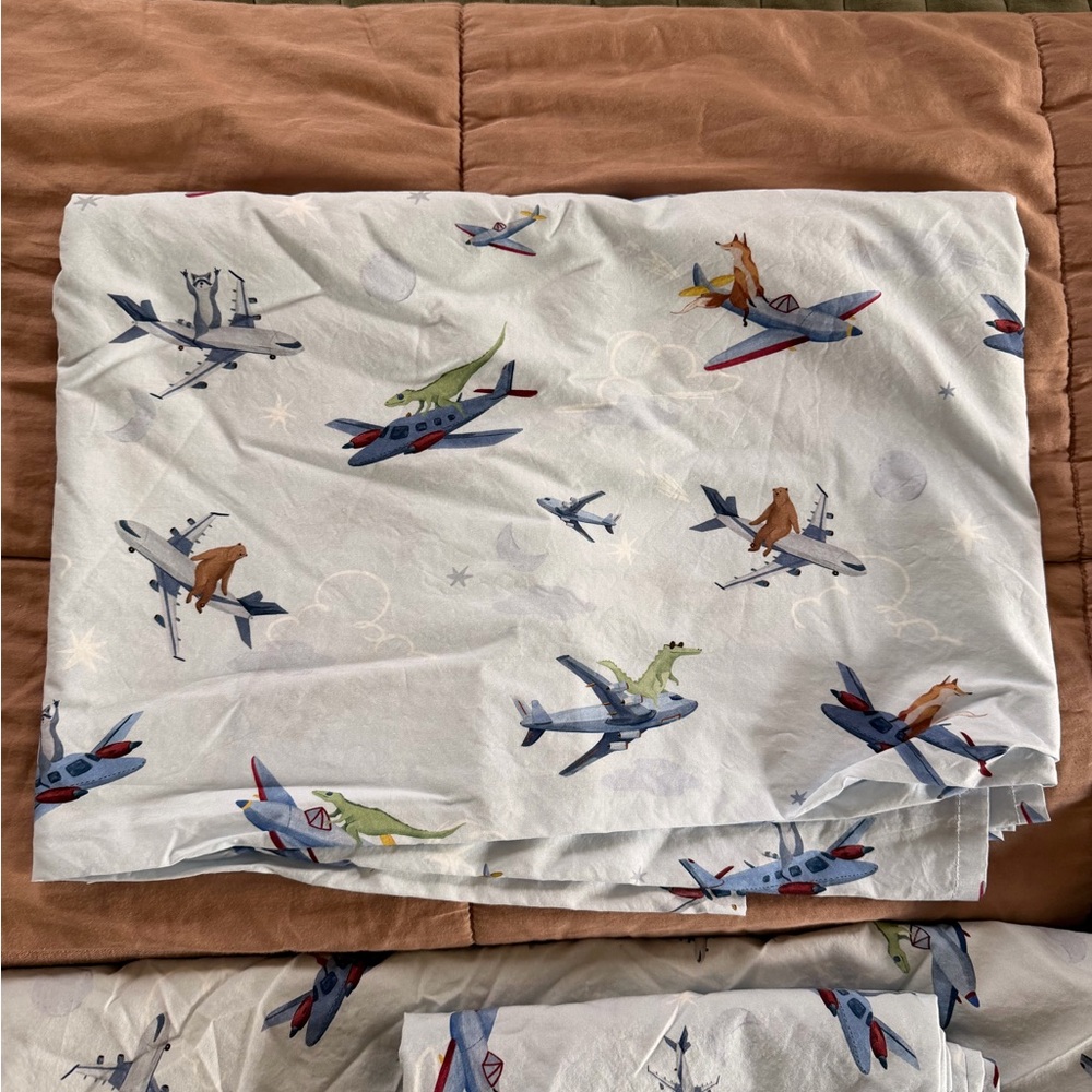 Pottery Barn Kids Twin airplane sheet set